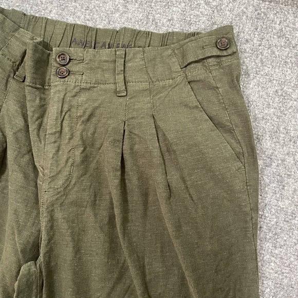 American Eagle Pleated Pants Womens 00 Reg Green Wide Leg Baggy Trousers Street - Picture 5 of 13